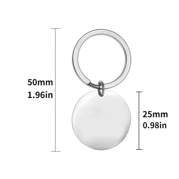 CCO Awesome Keychain Keyring Stainless Steel Round Stainless Steel OS New - Picture 7 of 8